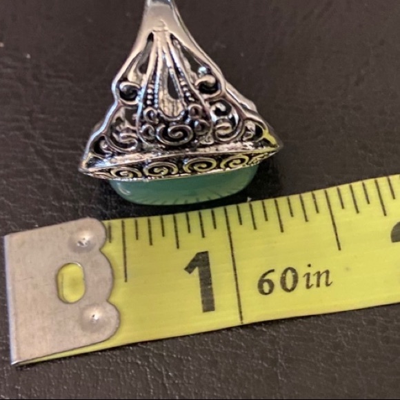 Tiger Eye Stone Vintage Now Ring Silvertone 7.5 - Picture 11 of 12